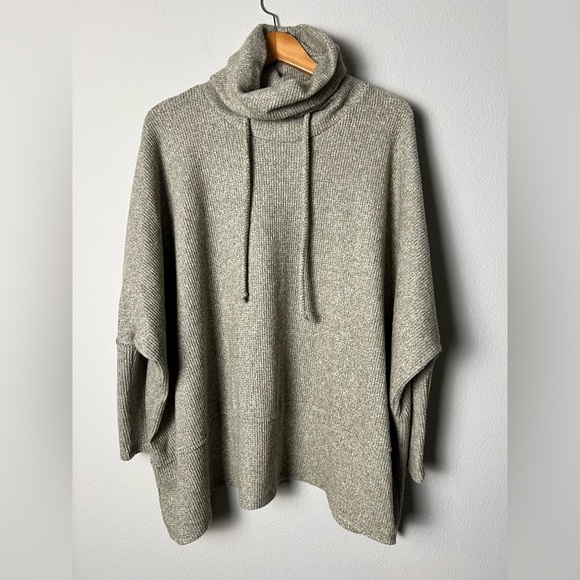 Hudson Gray Sweaters - Cozy Taupe Cowl-Neck Sweater Poncho